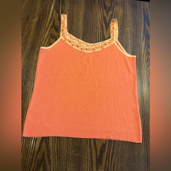 Vintage Y2K Sigrid Olsen Babydoll camisoleTank Top Silk Cotton Embellished M - Picture 11 of 13